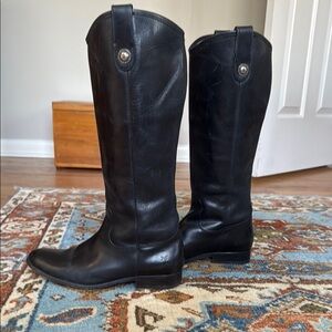 Black Leather Riding Boots